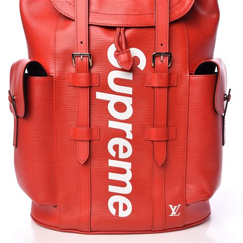 louis vuitton x supreme christopher backpack epi pm red fake|louis vuitton christopher backpack.